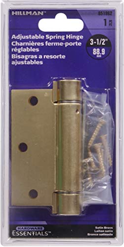 Hardware Essentials 851962 Adjustable Square Corner Satin Brass Spring Hinges 3-1/2"