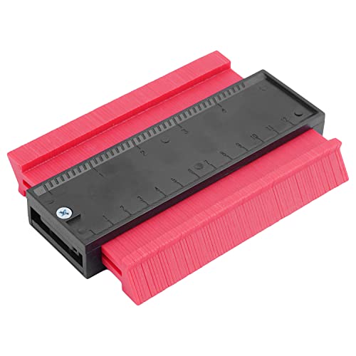 Utoolmart 4.7 Inch Profile Gauge Measure Ruler Contour Duplicator for Precise Measurement Tiling Laminate Wood Marking Tool Red 1pcs - size: 120mm red