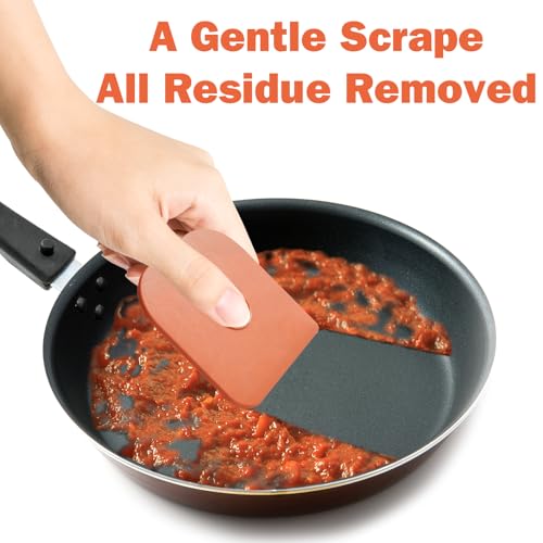 Pan Scraper, 10 Pcs Pot & Dish Scraper Plastic, Sturdy Scraper Kitchen Tool, Orange - color: Orange, size: 10 Pcs