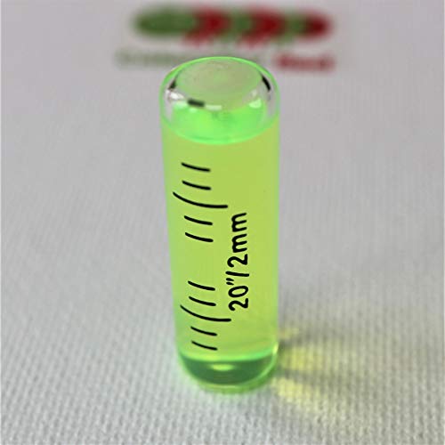 Replacement Level Glass Vial, Spirit Bubble Level, Accurate, No nib, Size: 35mm x 11mm, 1-3/8" x 7/16" - Green Liquid