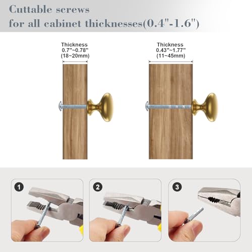 POZEAN Cabinet Knobs Brushed Nickel 10 Pack Cabinet Handles Drawer Knobs Solid Knobs Brass with Screws for Dresser Drawer Cabinet Cupboard - Modern Kitchen, Bedroom and Bathroom Hardware,Brass - color: Brass, size: 10 Pack