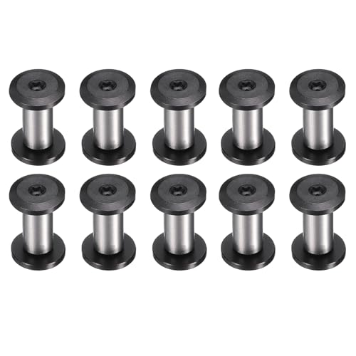 HARFINGTON 10pcs Knife Handle Screws 5 x 14mm M4 Torx Sink Head Stainless Steel Pocket Knife Pivot Pin Folding Knives Bolts Fasteners for Blade Fixing, Black/Silver - size: 5 x 14mm