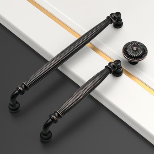 Asidrama 10 Pack 5 inch Oil Rubbed Bronze Kitchen Cabinet Handles - color: Oil Rubbed Bronze, size: 5" Hole Center(128mm)