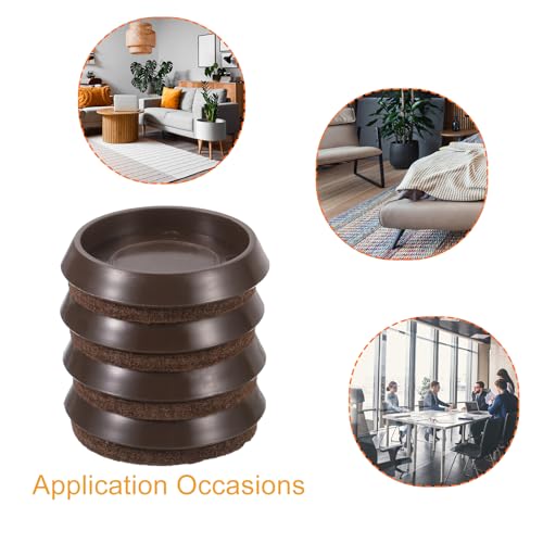 uxcell Furniture Pads, 8 Pcs 1-3/4" Furniture Moving Pads Round Chair Legs Floors Protectors with Felt for Carpet Hardwood Floor Heavy Furniture - size: 1-3/4"