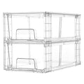 Vtopmart 2 Pack Stackable Clear Drawer with Dividers - size: 2Pack 4.4"H-with Dividers