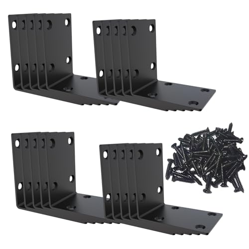 Black Stainless Steel Corner Bracket L Brackets Metal Corner Brace - size: 2.8x2.8x2