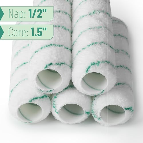 Bates- Paint Roller Covers, 9", 5 Pack, Teal Stripes, Covers for Paint Rollers 9 Inch, 9 Inch Paint Roller Covers, Paint Roller Cover, Paint Roller Covers 9 Inch, Large Paint Roller Covers - color: Teal Stripes, size: 9 Inch, 5 Pack