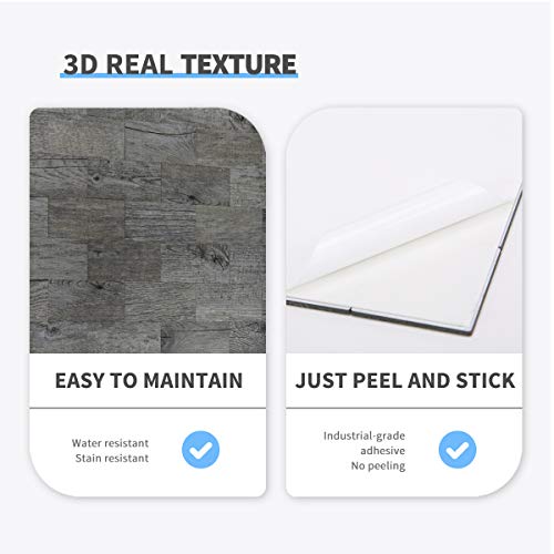 Art3d 10 Sheet (Pack of 10) Wall Panel Wood, Gray - color: Gray, size: 10 Sheet