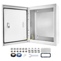 Electrical Junction Box 20x16x6, NEMA 4X IP66 Steel Enclosure Box - size: 20 x 16 x 6''