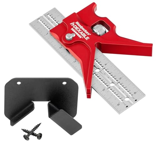 Woodpeckers inDexable Square System, 6 Inch Center Finder Square, Feature Packed Compact Woodworking Square, Standard - color: Standard, style: Center Finder