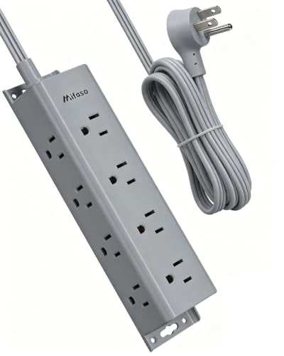 Surge Protector Power Strip, 12 Widely Spaced Multi Outlets, Wall Mount - color: Gray, size: 3 FT