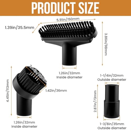 6-Piece Universal Vacuum Attachments Kit - size: 6Pcs Vacuum Brush, PP