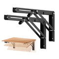 Ravinte Matte Black Folding Shelf Brackets, 12 Inch, 2 Pack - size: 12 Inch