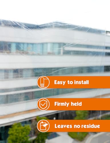 ROLLINGDOG 2Mil Self Adhesive Clear Protective Glass Film 11 inch x 100 ft - color: 11 inch x 100 feet