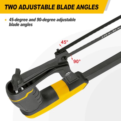 KATA 12" High Tension Hacksaw Set, 6" Mini Hacksaw, 10 Extra Blades - size: 12" Hacksaw Set