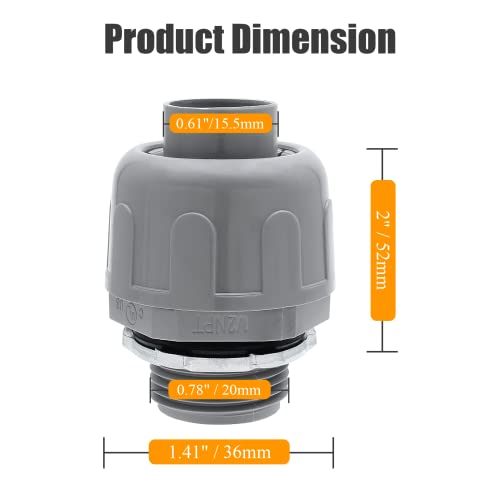 4Pcs NPT 1/2" Electrical Conduit Connector Fittings - size: 1/2 Inch
