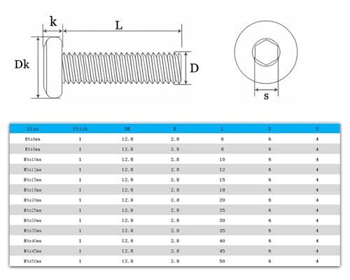 Metuja M6-1.0 x 15mm,20-Pack Black Flat Head Hex Socket Cap Screw Bolts,304 Stainless Steel,Fully Threaded M6 Bolts,Metric Fasteners for Furniture - size: M6-1.0x15mm