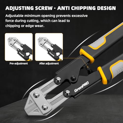 GRENPRO 8 Inch Heavy Duty Mini Bolt Wire & Cable Cutter, Anti-Slip Pliers - style: 8" Bolt Cutter