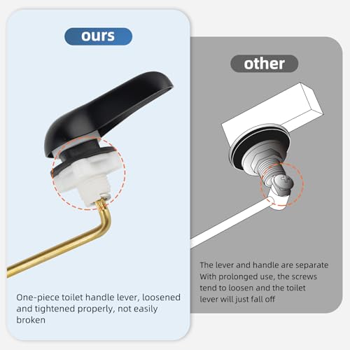 iFealClear Universal Metal Toilet Handle Replacement Kit, Front Mount Toilet Tank Flush Lever Handle with Stainless Steel Chain, Toilet Trip Lever Fits Most Toilets, Easy to Install, Matte Black - color: Matte Black, style: Front Mount Design