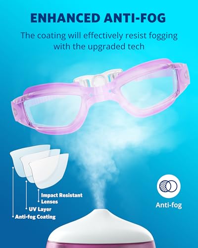 Aegend Swim Goggles, Swimming Goggles No Leaking Full Protect Adult Youth - color: Purple Clear