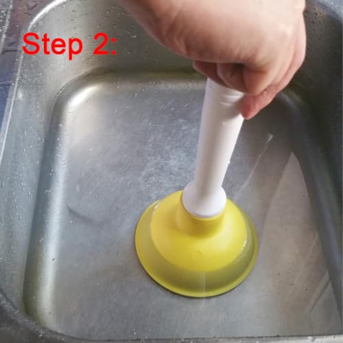 Drain Plunger, Mini Sink Unclogger, Small 4-Inch Clog Remover - color: Yellow