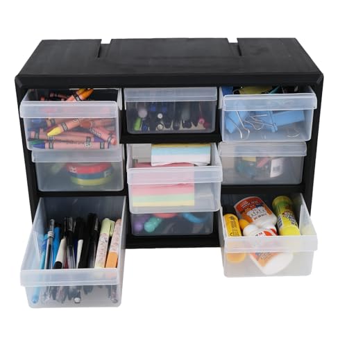 MMorcte Parts Storage Cabinet, Small Parts Organizer with 9 Drawers, Black