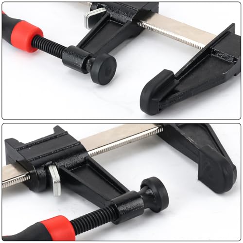 5 Pack 12 Inch Woodworking F Clamps, Bar Clamps with 2.5 Inch Throat Depth & Red Handle, 12 Inch F Clamp for Woodworking, Metalworking, 600 Lbs Capacity