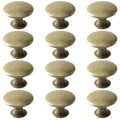 Antique Brass Drawer Knobs, 12 Pack Round Metal Wardrobe Handles Kitchen Cabinet Pulls with Screws for Chest of Drawers Furniture Cupboard Dresser Door, 30x21mm - color: Brass