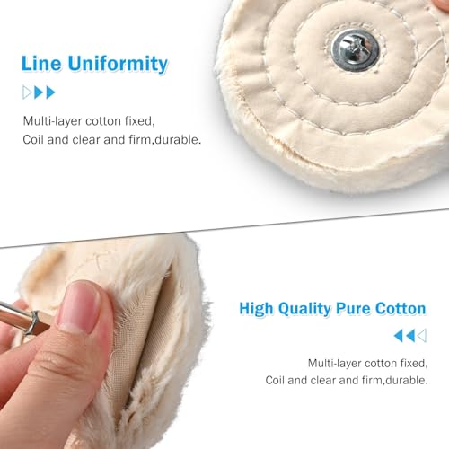 6PCS Drill Buffing Wheels with 3PCS Polish Compound,Wheel Polishing Buffing Pads for Drill,Wheel Shaped Polishing Tool for Metal,Stainless Steel,Jewelry,Wood,Plastic, Ceramic,Glass and etc - color: 6PCS