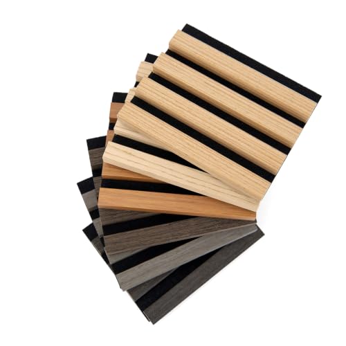 Art3d Soundproof Wood Slat Wall Panel, 6 x 4.7 in, 6 Sample Packs, 6 Colors - color: Sample, size: 6pcs - 6" x 4.7"