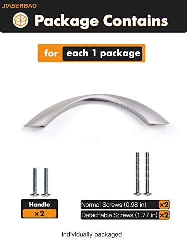 10 Pack Brushed Nickel Cabinet Pulls 3-3/4 Inch Arch Twisted Silver Handles Drawer Kitchen Cupboard Bathroom Dresser Cabinet Hardware Zinc Alloy - color: Brushed Nickel, size: 3.75 inch Hole Centers