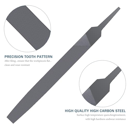 2P 6-inch Flat Medium Cut File Double Cut Teeth High Carbon Steel Hand File Single Cut Hardened Without Handle Ideal for Wood, Metal, Plastic - style: 6-inch Rasp-2P