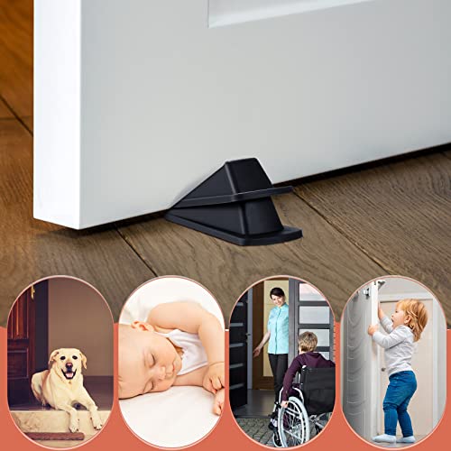Frienda 36 Pcs Rubber Door Stoppers Wedge, Heavy Duty Bottom Stop, Black