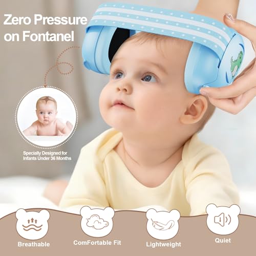 Floriogra Baby Headphones for Noise - Baby Ear Protection for Babies and Toddlers up to 36 Months - Babies Noise Cancelling Headphones - Infant Ear Protection Earmuffs Against Hearing Damage - color: Blue