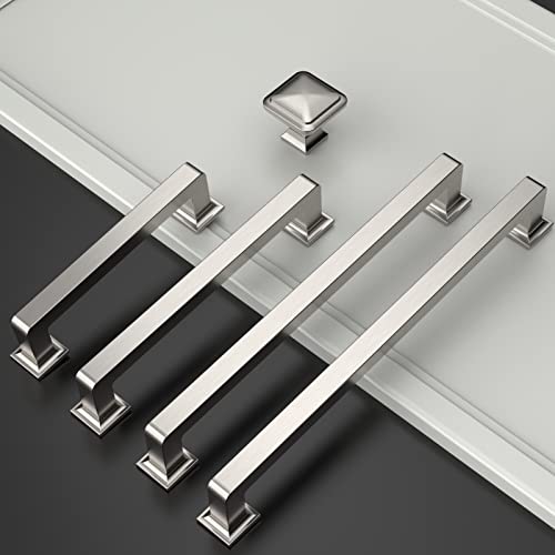 Amerdeco 10 Pack Brushed Satin Nickel Cabinet Pulls 3 Inch(76MM) Hole Centers Kitchen Cabinet Handles Cabinet Hardware Kitchen Handles for Cabinets Cupboard Handles Drawer Pulls ZH0019 - color: Brushed Satin Nickel, size: 3" Hole Center