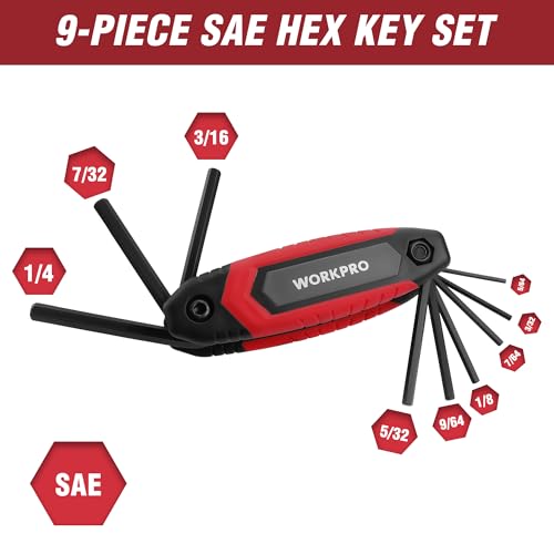 WORKPRO 25-Piece Folding Allen Wrench Set, SAE, Metric, Torx Hex Key Set