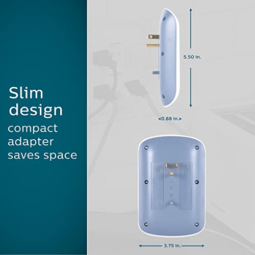 Philips 6-Outlet Extender Surge Protector, 900 Joules, 3 Prong, Space-Saving Design, Protected Indicator LED Light, White, SPP3469WA/37 (Pack of 20) - size: (Pack of 20)