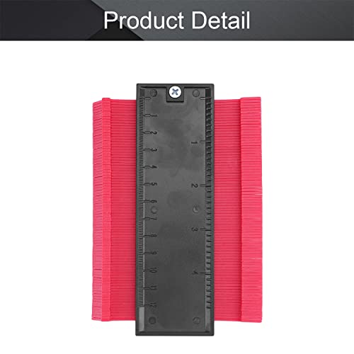 Utoolmart 4.7 Inch Profile Gauge Measure Ruler Contour Duplicator for Precise Measurement Tiling Laminate Wood Marking Tool Red 1pcs - size: 120mm red