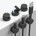 Travel Depot Cable Management Magnetic Snap Organizer 6-Pack, Black - color: Black