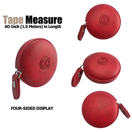 Sewing Tape Measure, Medical Body Cloth Tailor Craft Dieting Measuring Tape, 60 Inch/1.5 M Dual Sided Retractable Ruler with Push Button Round(1 Pack, Red) - color: Red 1 pack