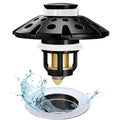 AzWzz Bathroom Sink Drain Strainer, 3 in 1 Pop Up Bathroom Sink Stopper - color: Matte Black