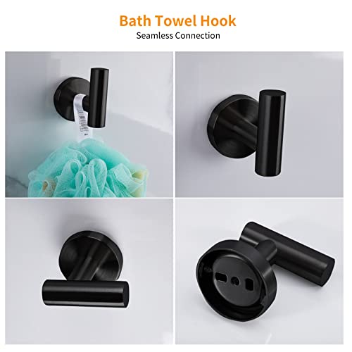 Cilee 8 Piece Matte Black Bathroom Hardware Set, 24inch Towel Bar Set - color: Black