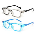 ALWAYSUV Kids 2 Pack Safety Glasses Anti Fog Goggles Blue Light Blocking Glasses Clear Lens Protective Eyewear 5-12 Ages - color: Black+blue