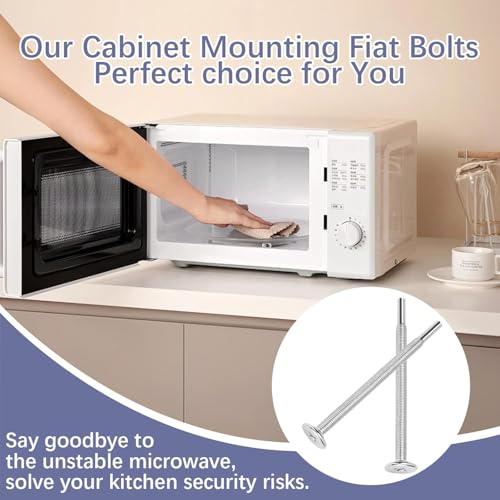4PCS Under Cabinet Microwave Mounting Kit, Universal Microwave Mounting Bolts Replacement for Samsung, GE, Whirlpool, Kenmore, Maytag Microwaves, Microwave Cabinet Mounting Kit