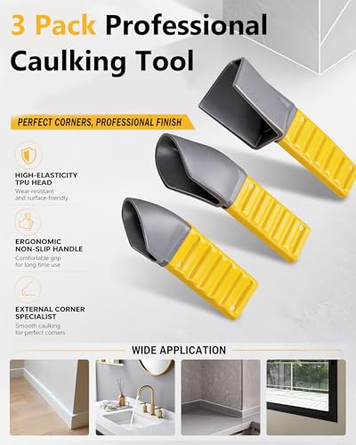 3Pcs Professional Caulking Tool, Sealant Scraper & Grout Removal Tool Set