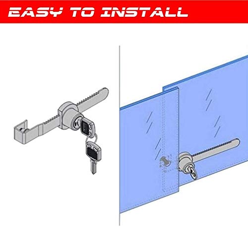 WOOCH Sliding Glass Door Ratchet Lock with Chrome Finish, Keyed Alike Showcase Display - 2 Pack - size: 5-1/2 Inches - 2Pack