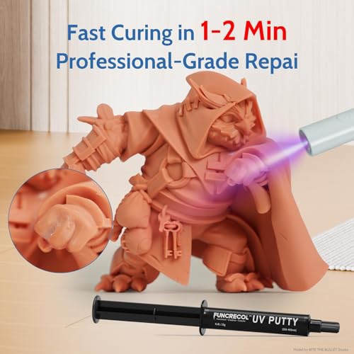 UV Light Curing Putty for 3D Prints and Models,Fast Repair Filler for Nicks,Scratches,Cracks on Resin,Quartz,Ceramic,Wood,Plastic,Stone,and Other Countertop Surfaces - size: 15g