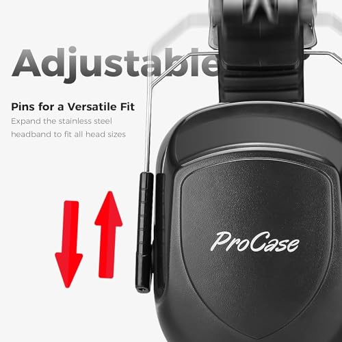 ProCase Hearing Protection Ear Muffs SNR 33dB, Noise Cancelling Headphones - color: 1 - 1 Red