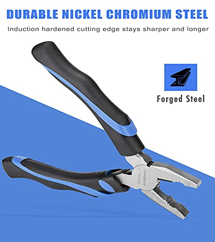 URASISTO 6-Inch Linesman Pliers with heavy Duty Nickel Chromium Steel Construction - size: 6" Linesman Pliers