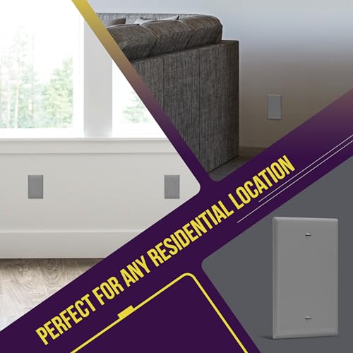 ENERLITES 10 Pack Mid-Size Blank Wall Plate Cover, No Device, 1-Gang, Gray - color: Gray, size: Mid-Size